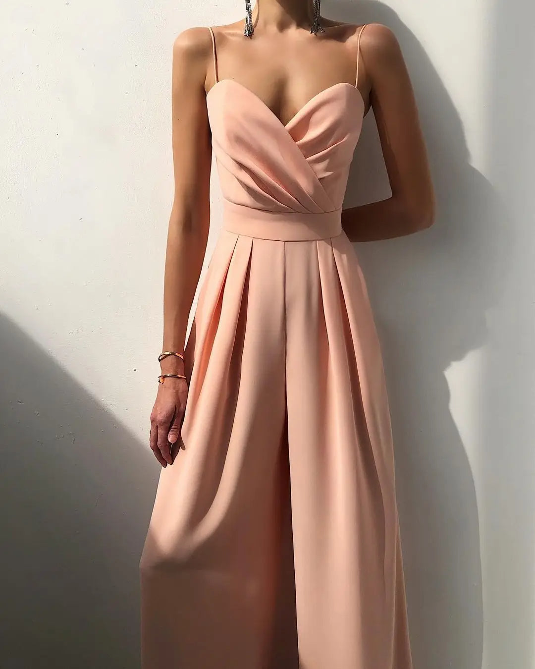 Mouwloze Jumpsuit met Hoge Taille en Wijde Pijpen Dames
