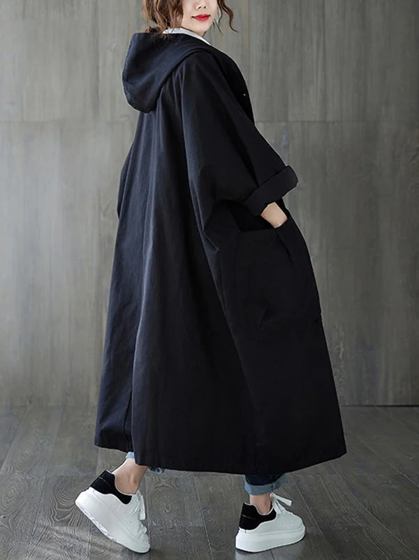 Lange Waterdichte Trenchcoat Voor Dames