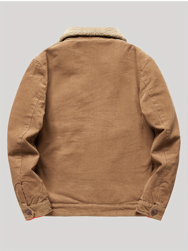 Luxe Corduroy Jas Met Fleece Voering Voor Heren - Gulian