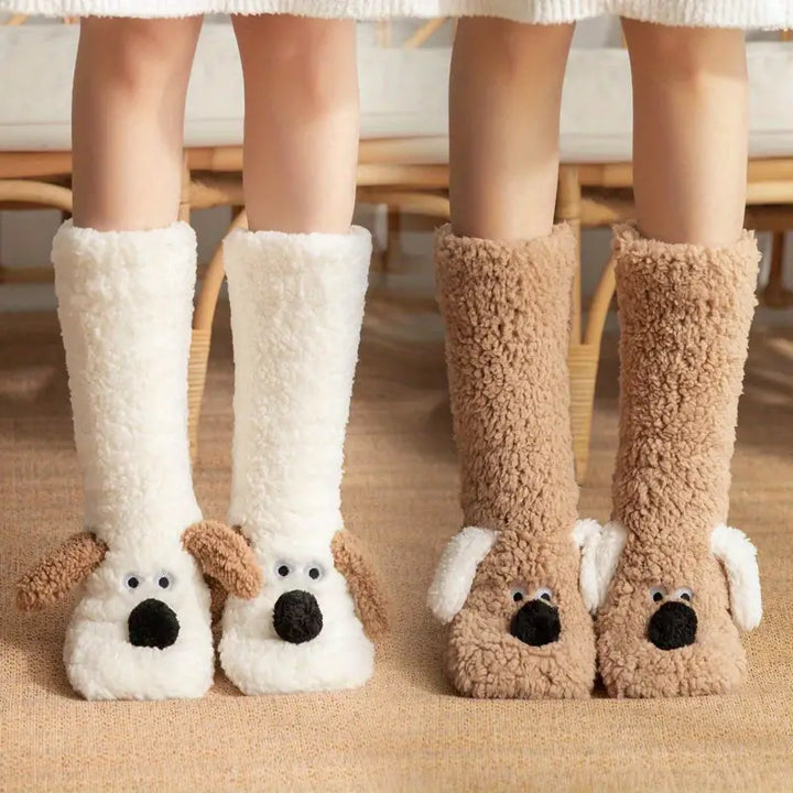CozyPaws Winter Sokken - Pluche, Antislip & Schattige Dierenontwerpen