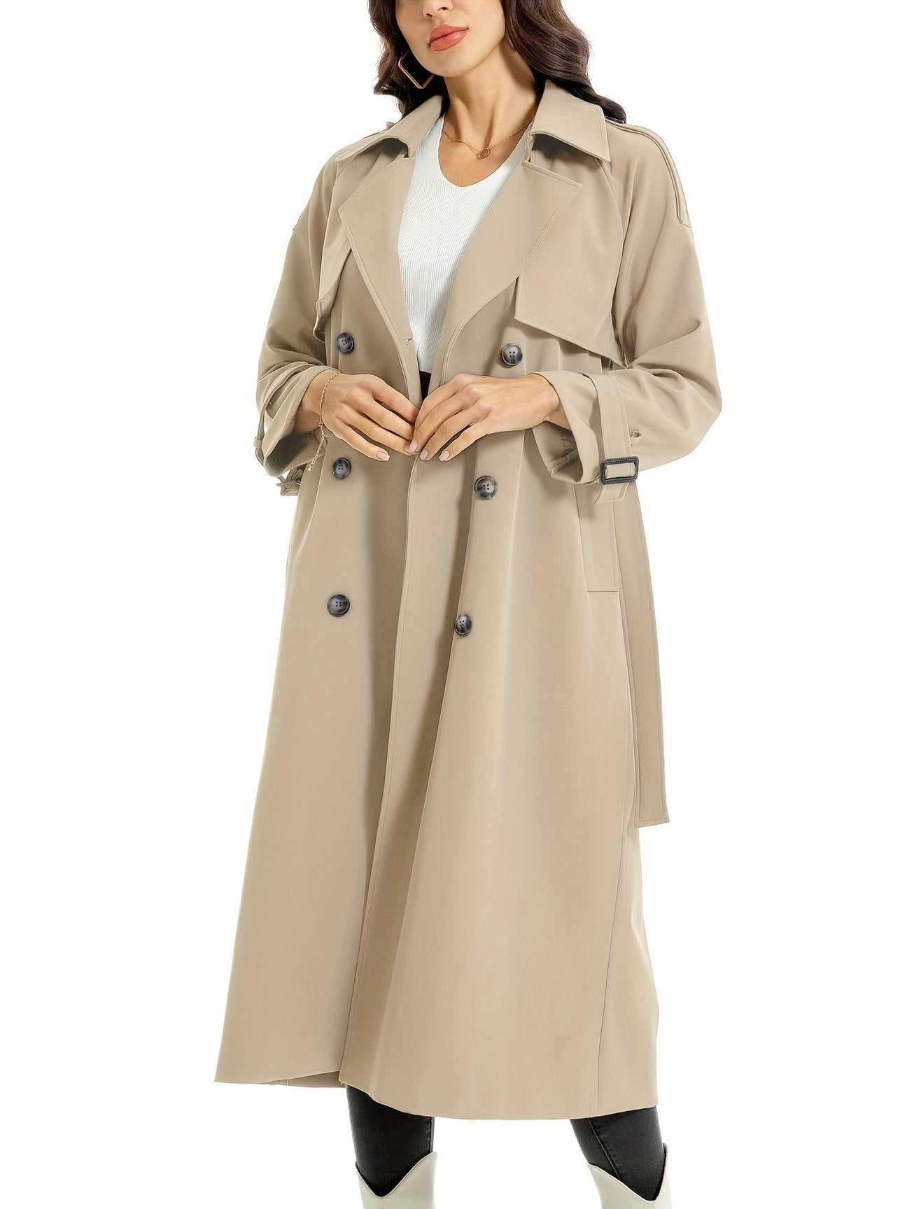 Premium Trenchcoat Lang Voor Dames - Luxor