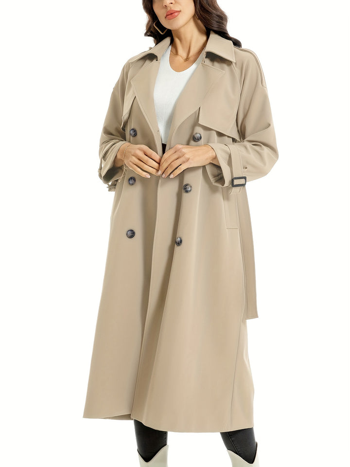 MILA - Lange Dubbelzijdige Trenchcoat Met Riem