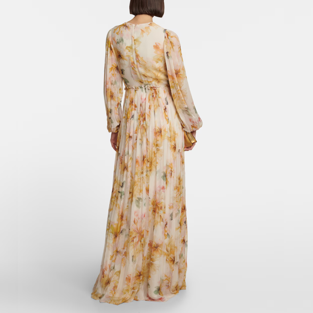 Elegante linnen zijden midi-galajurk voor dames