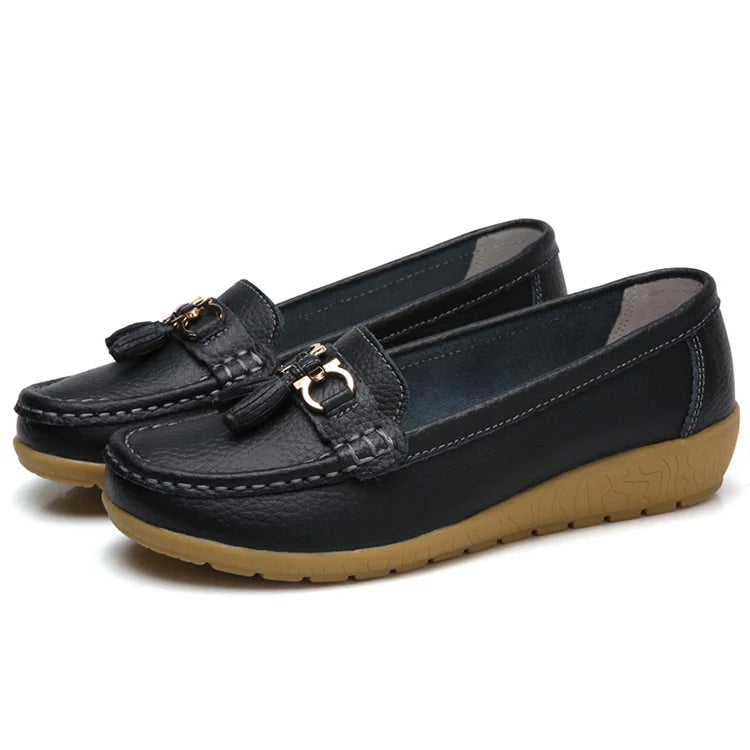Leren Ballerina Schoenen Dames