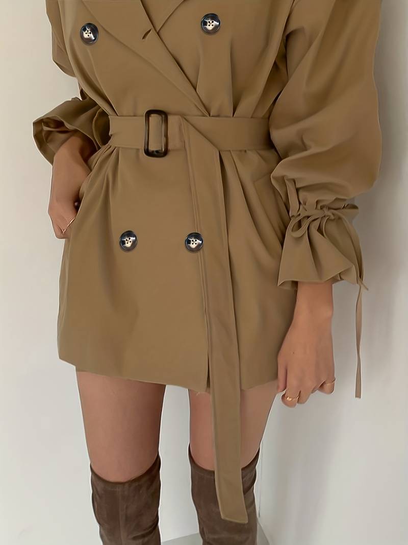 Deze stijlvolle en veelzijdige zomerjas combineert klassieke trenchcoat-elementen met een moderne, korte snit, waardoor je er elegant en modieus uitziet, zelfs tijdens koelere zomerdagen en avonden.