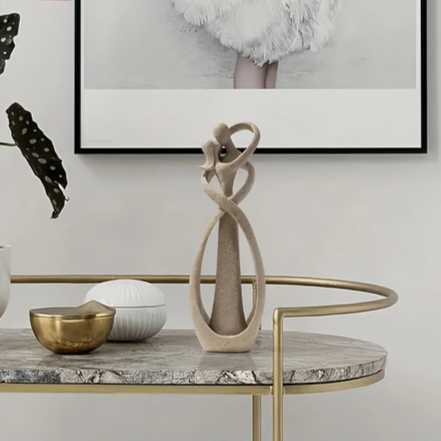 Eeuwige Omhelzing - Abstract Kunst Beeldje - Tijdloze Liefde - Uniek cadeau voor vrienden of familie