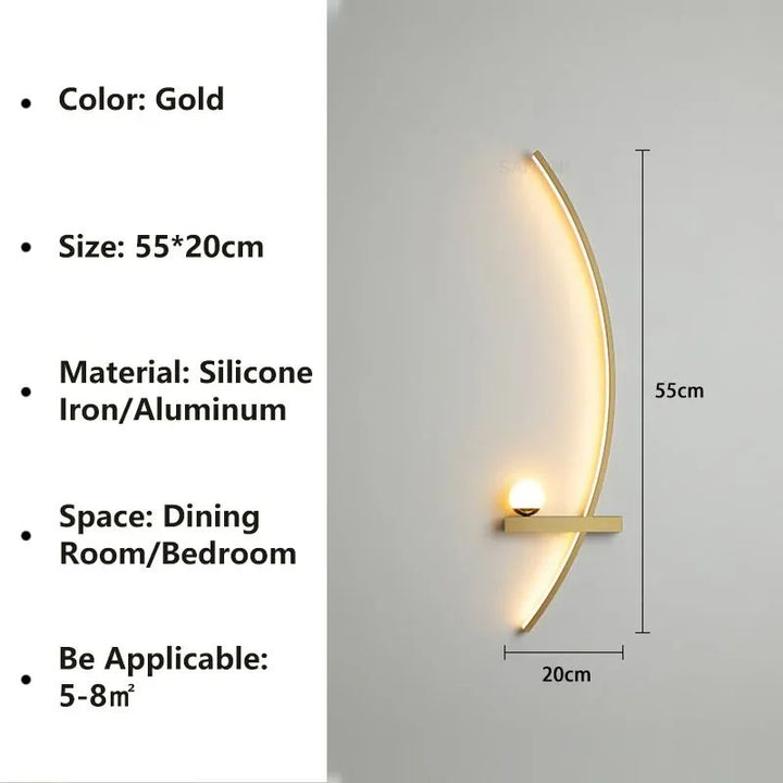 Nordic LED Wandlamp - Strakke Strepen Muurverlichting voor Slaapkamer, Woonkamer, Studeerkamer en Trap