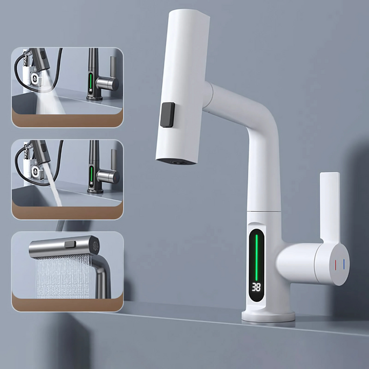Flexibele LED-kraan voor keuken en badkamer