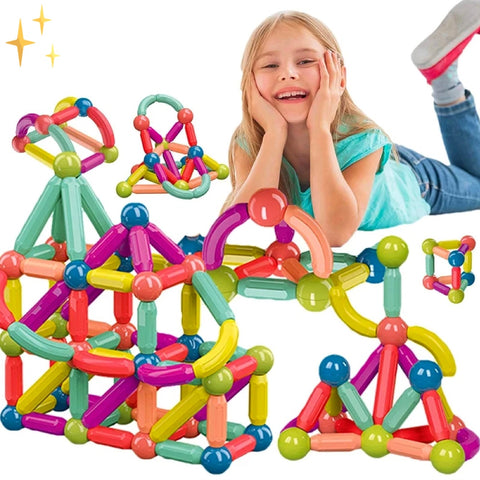 MagnaCreate - 64-delige Magnetische Bouwblokkenset voor Creatieve Kinderen