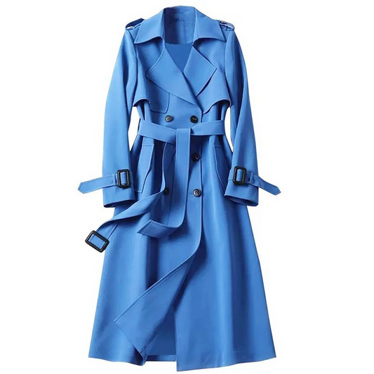 ORLANDO - Lange Classy Trenchcoat Dames damesjas knopen riemsluiting lang najaarsjas comfortabel tijdloos