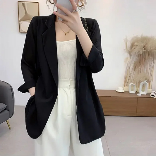 lange blazer casual stijl damespak chique elegant comfortabel oversized vrouwenpak formele vrouwen kleding feestoutfit