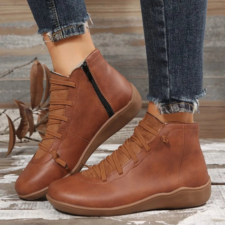 Retro Ankle Boots van Zacht PU-Leder