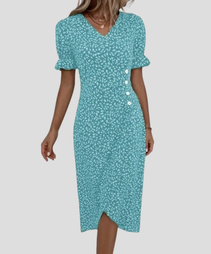 Elegante midi-jurk met bloemenmotief voor dames