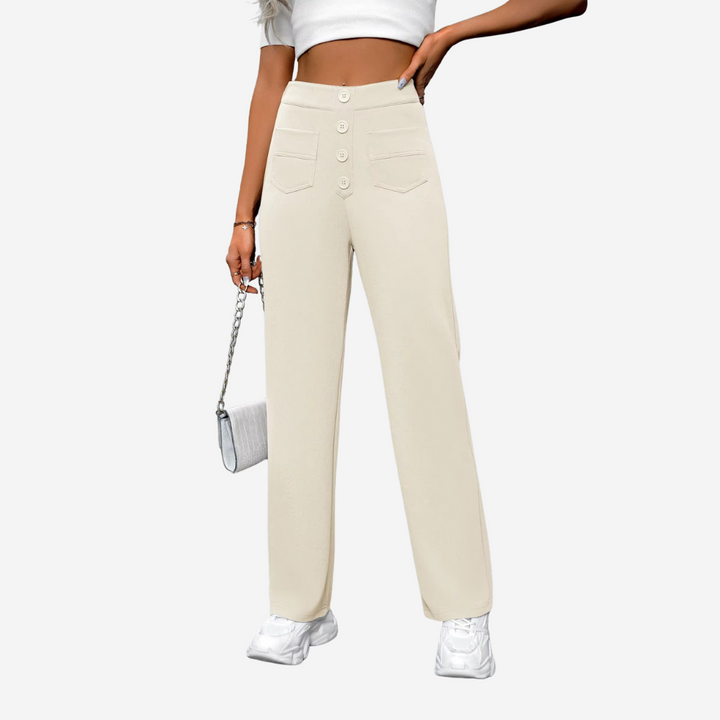Casual Rechte Broek met Hoge Taille