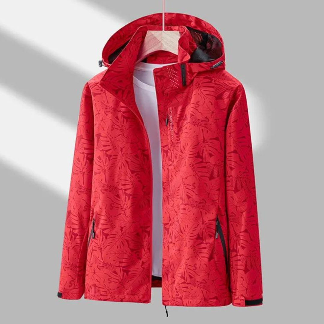 casual comfortabele zomerjas voor vrouwen, outdoor tussenjas met zakken en capuchon, waterdichte jas en wintdichte jas met zakken outdoorjacket voor het wandelen en sportieve jas windbreaker rood