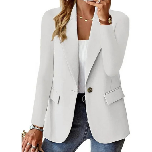 Getailleerde Casual Blazer Met Één Knoop Dames