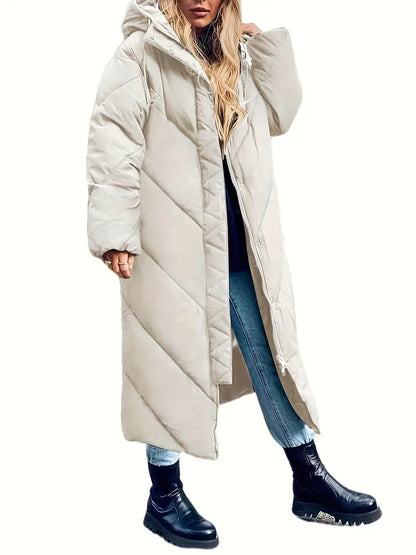 Trendy Lange Puffer Winterjas Voor Dames - Joyce