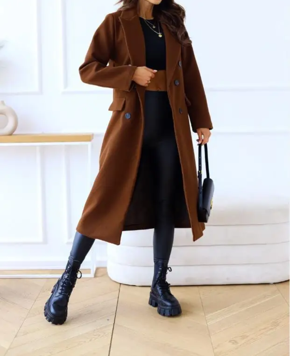 ORLANDO - Elegante Trenchcoat Dames Dubbel Geknoopt lange jas damesjas met knopen comfortabel elegant