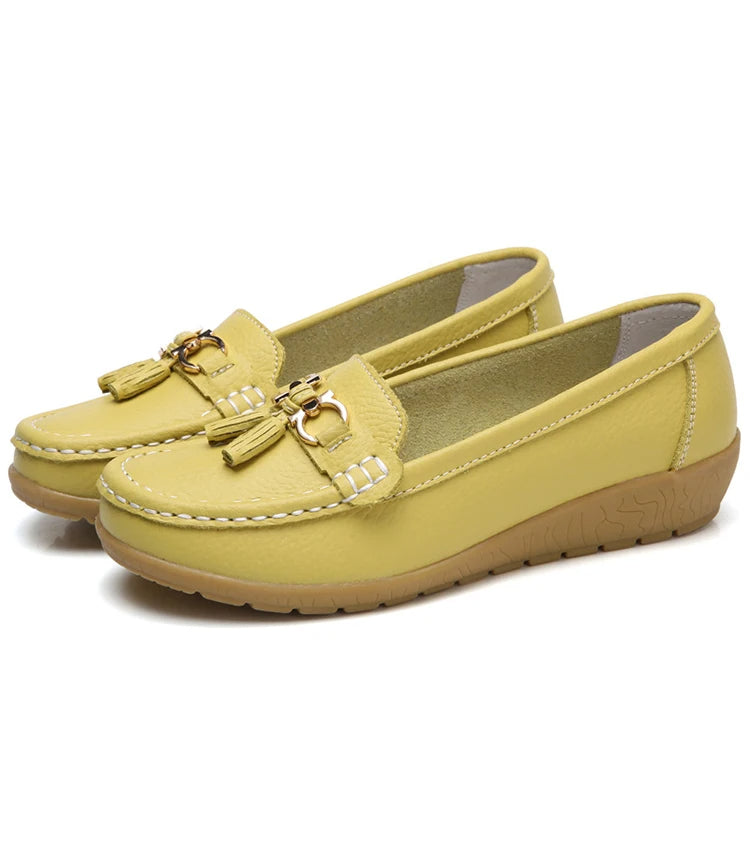 Leren Ballerina Schoenen Dames