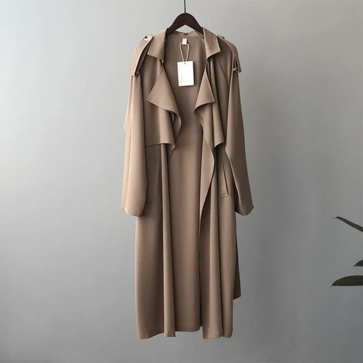 ORLANDO - Trenchcoat Open Voorkant Dames lange damesjas maxi jas chique elegant