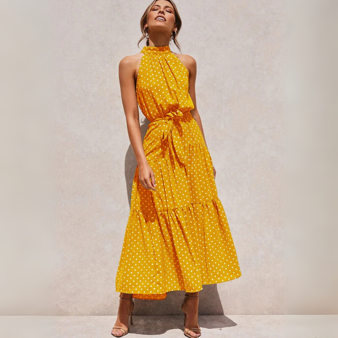 Polka Dot Fit-and-Flare Midi-jurk