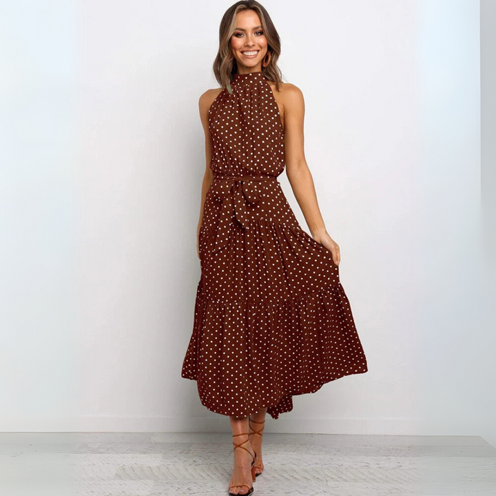 Polka Dot Fit-and-Flare Midi-jurk