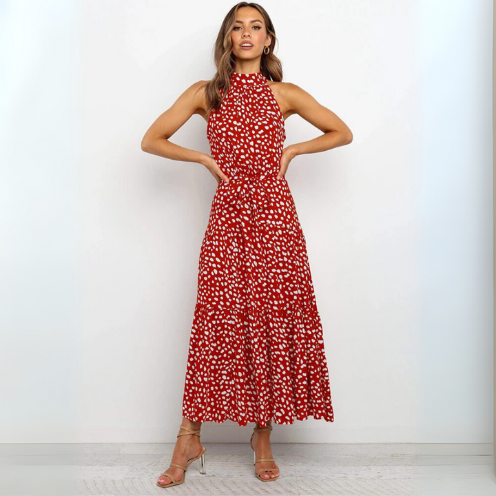 Polka Dot Fit-and-Flare Midi-jurk