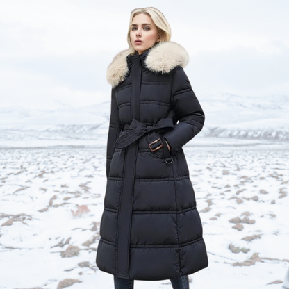 Warme Luxe Winterjas Met Bontkraag Voor Dames - Nordelle