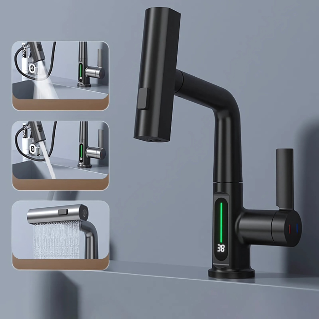 Flexibele LED-kraan voor keuken en badkamer