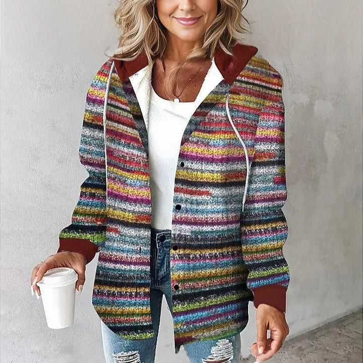 Geruite Hooded Jas voor Dames