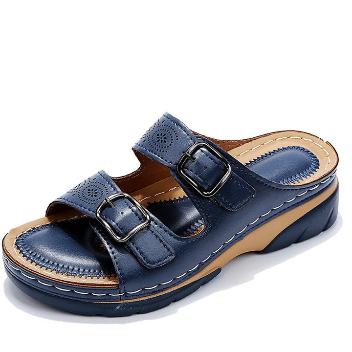 Selina – Wedge Sandalen met Dubbele Gesp