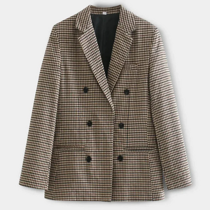 Geruite Blazer Klassiek Voor Dames