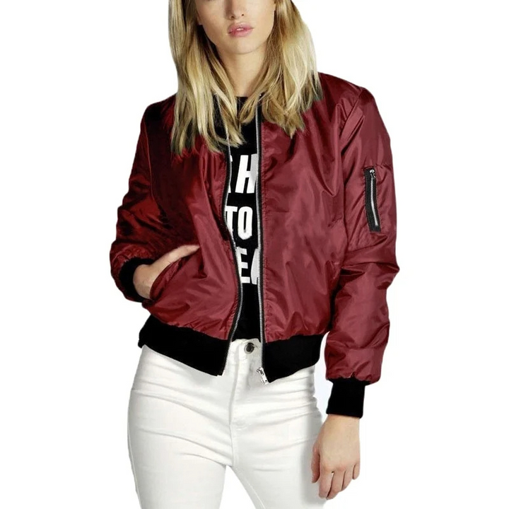 Bomberjack Dames, Casual Bomber Stijl met Geribde Manchetten vest damesjas zomerjas vrouwen 