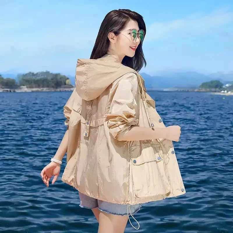 Lichte zomer windbreaker met capuchon