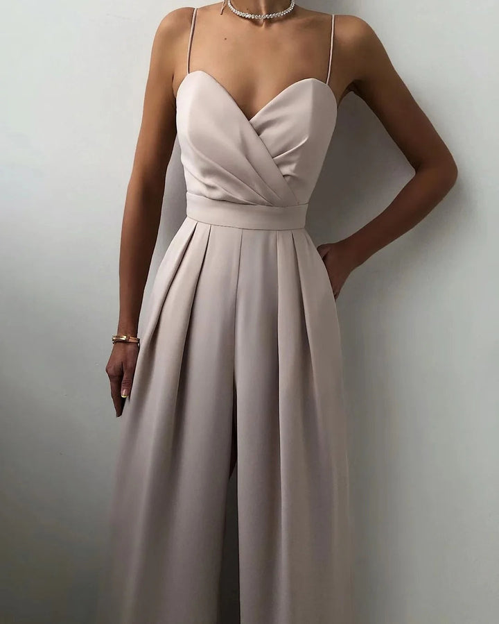 Mouwloze Jumpsuit met Hoge Taille en Wijde Pijpen Dames