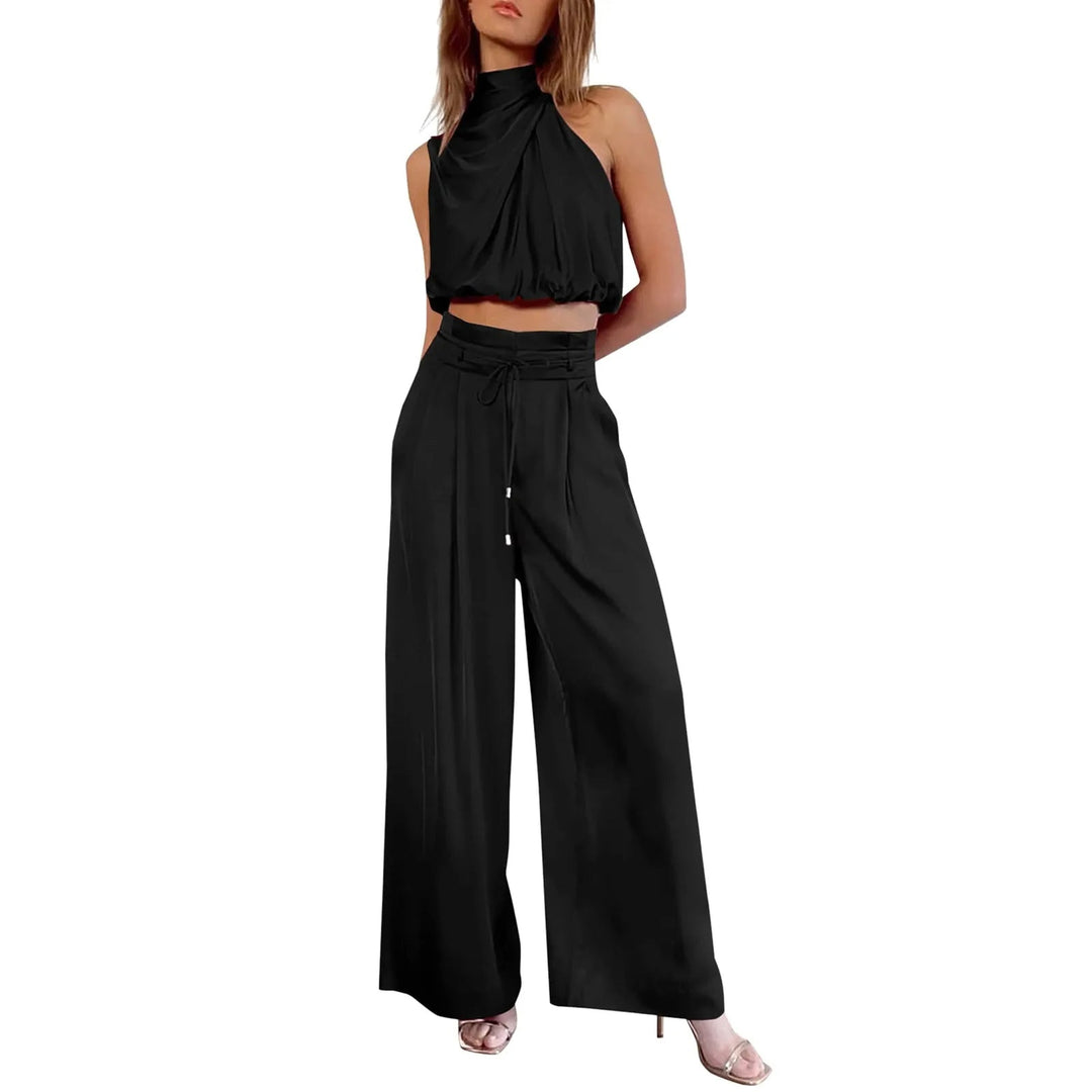 Liora - 2-delige zomerset met crop top en wijde broek