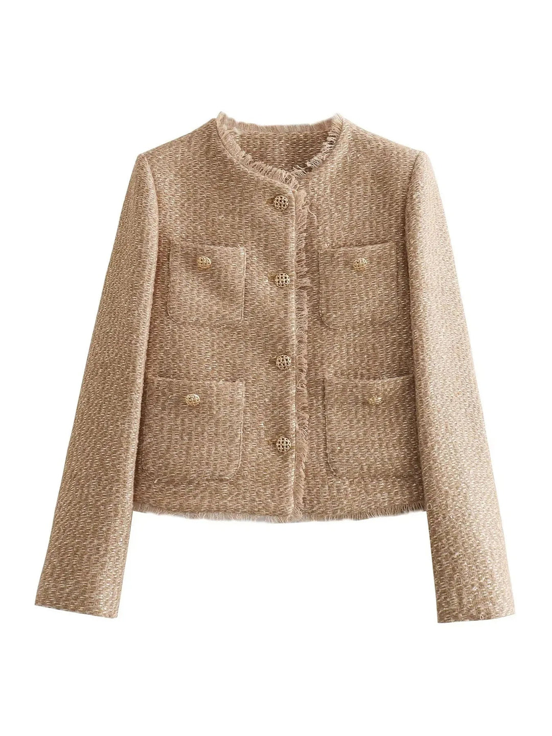 Elegant cropped tweed jasje voor dames