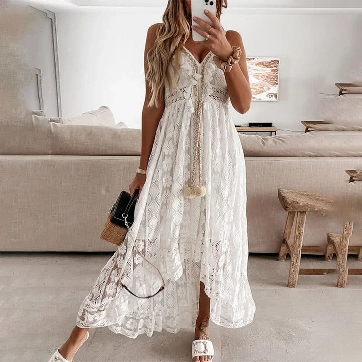 Maeva – Boho Kanten jurk met Kwastjes