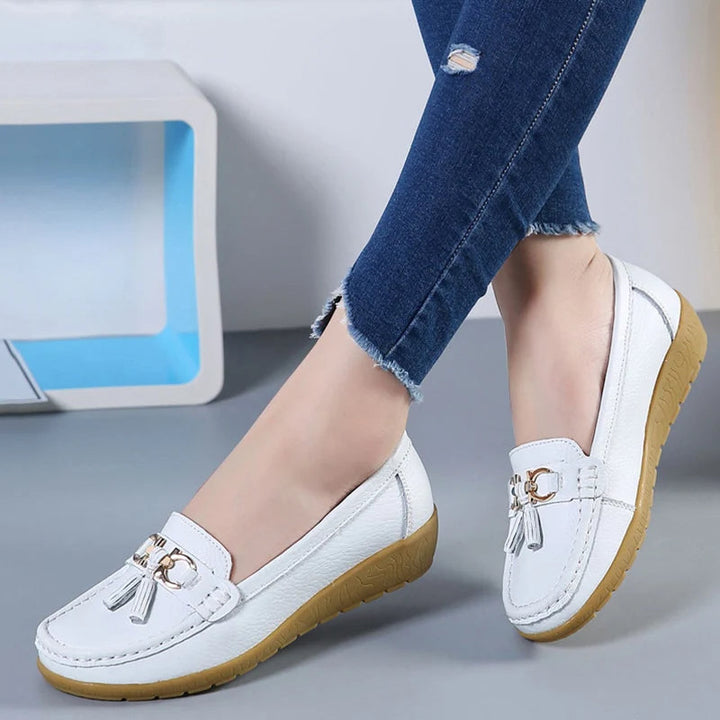 Leren Ballerina Schoenen Dames