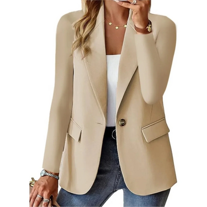 Getailleerde Casual Blazer Met Één Knoop Dames