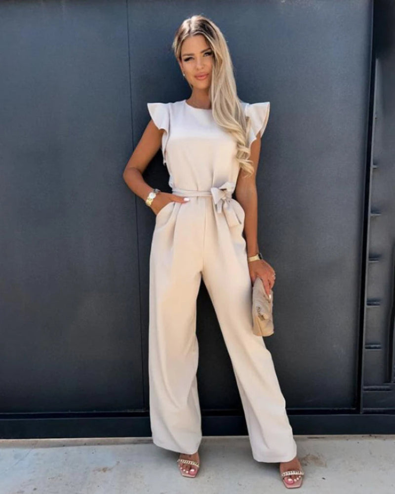 Elegante Jumpsuit met Vlindermouwen