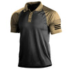 Heren Sport T-shirt met Kraag en Vlagpatchwork