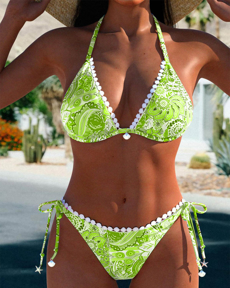 Deze bikini biedt een flatterende pasvorm en een trendy ontwerp dat je zelfvertrouwen een boost geeft.