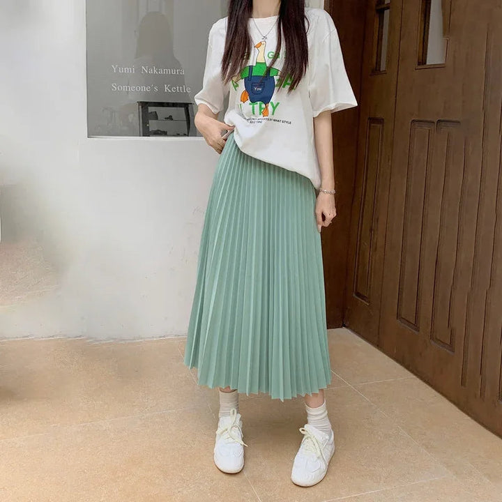 Elvya – Elegante Geplooide Midi-Rok