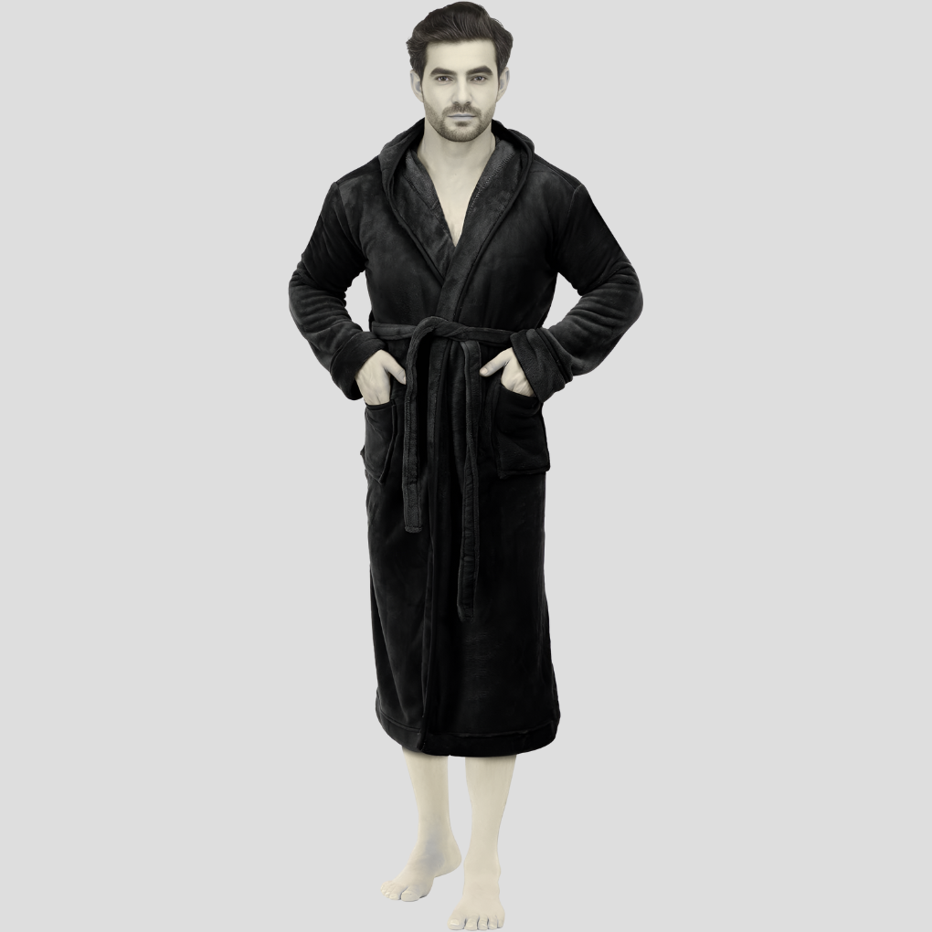 Comfortabele fleece badjas voor heren