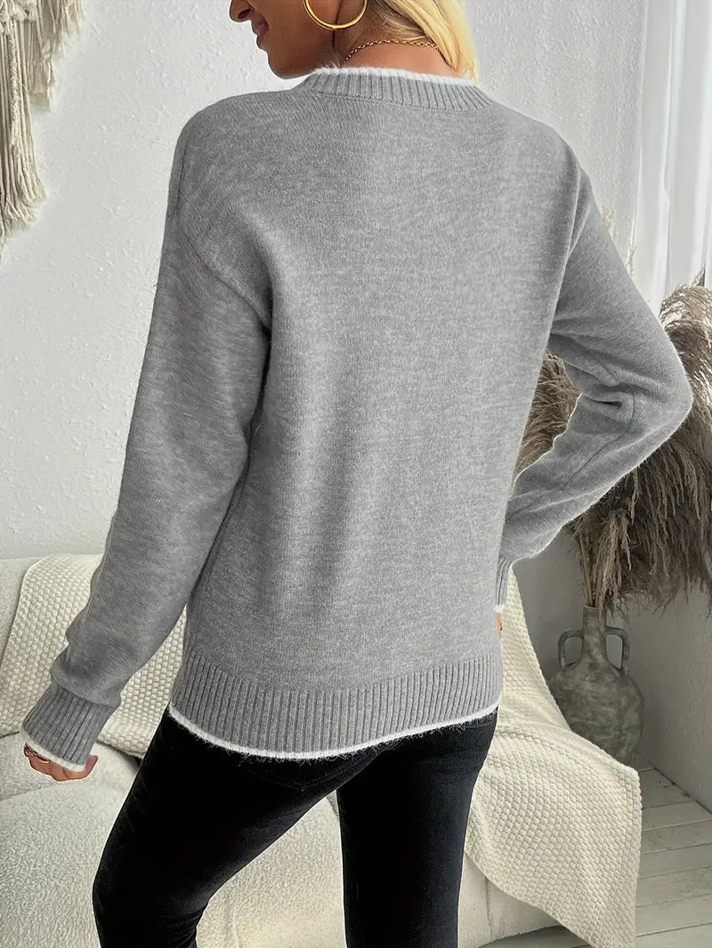 Casual Sweater Met Print Voor Dames - Zara