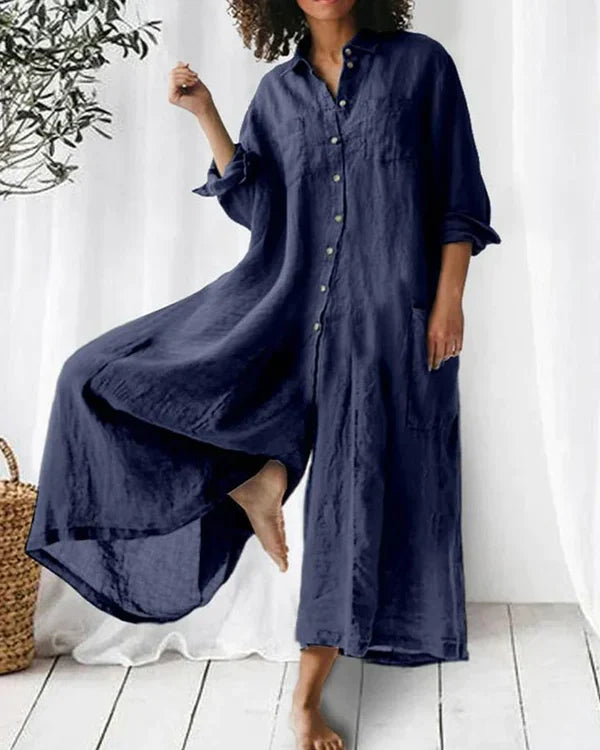 comfortabele linnen jumpsuit dames oversized elegant comfortabel zomer blouse vrouwen