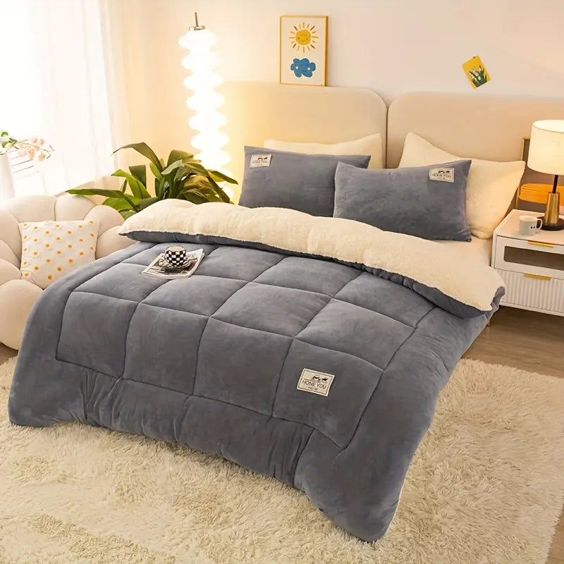 CozyNest Moderne Gewatteerde Dekbed – Ultra Zacht Microfiber, Zware All-Season Warmte, Wasbaar & Ademend, Winterdik Fleece, Perfect Cadeau