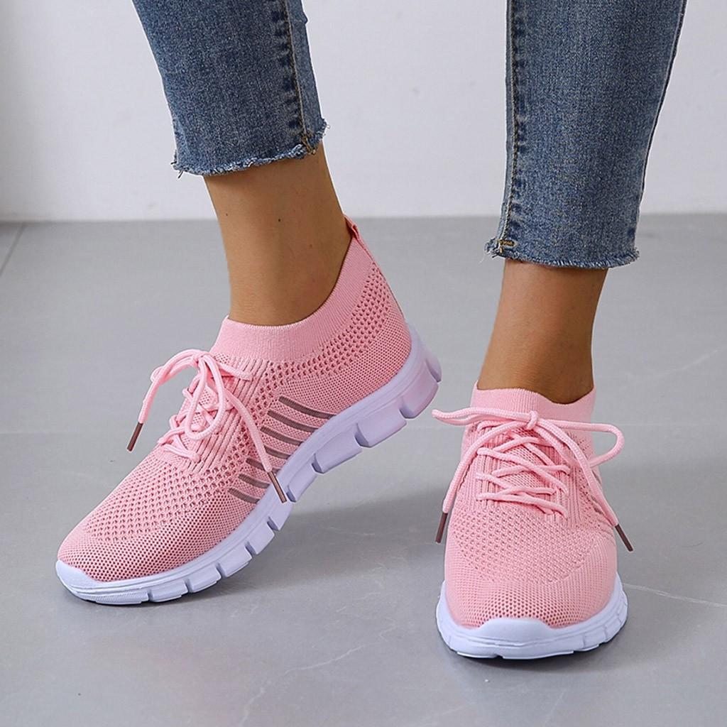 Comfortabele elastrische dames schoenen orthopedische sneakers met vetersluiting en ondersteunende dempende zool sportschoenen vrouwen zomer schoenen