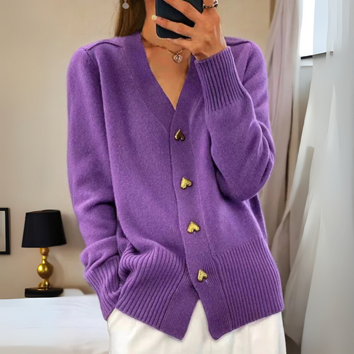 Warme gebreide cardigan met knoopjes